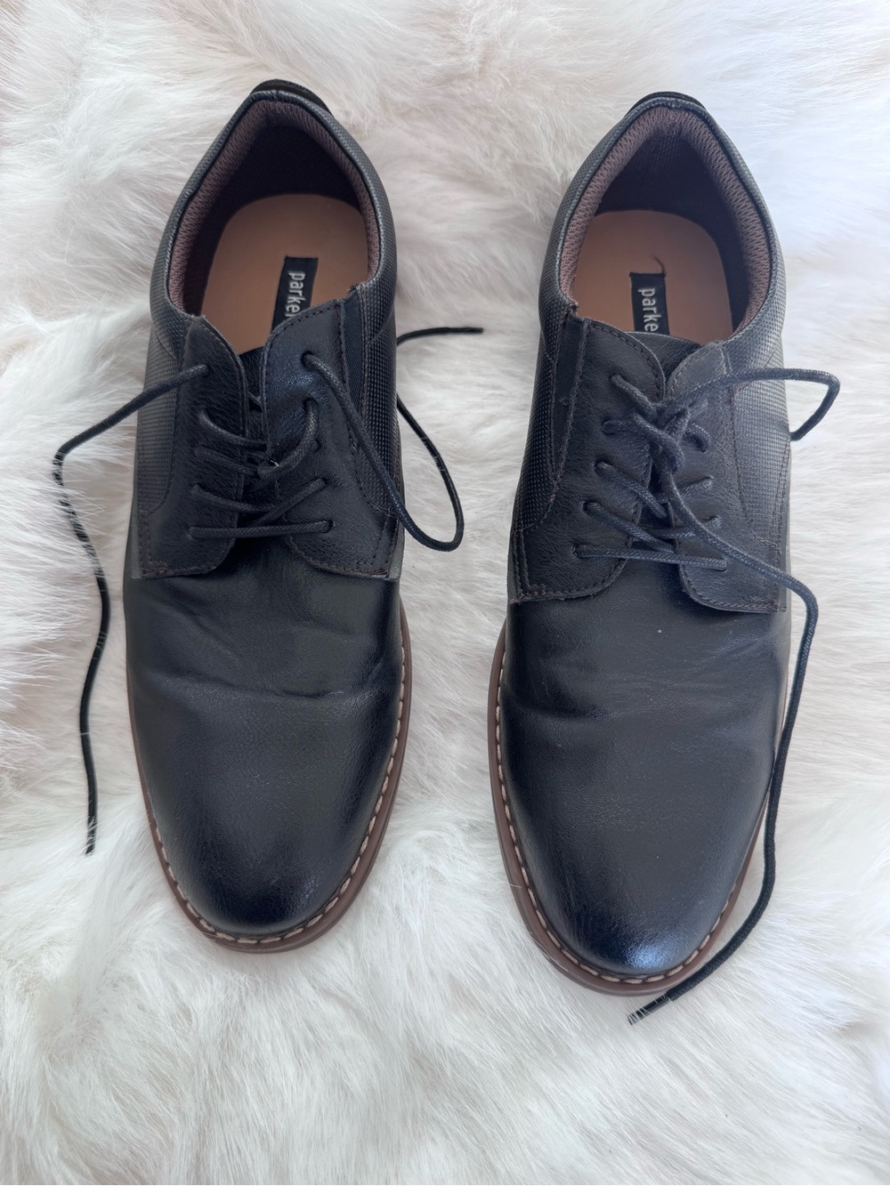 Parke & Co. Men's Black Leather Derby Shoes
